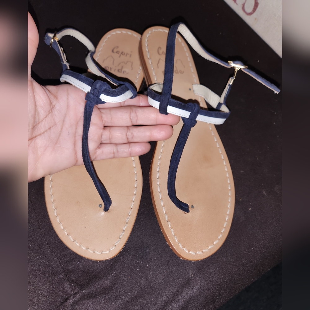 Women Sandals - Navy and White